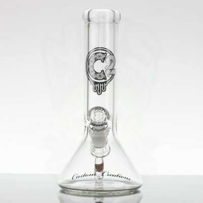 C2 10in 7MM Beaker - Black Drip Logo