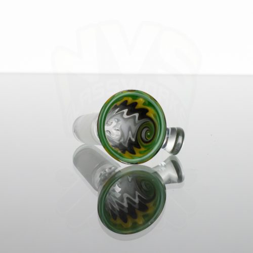 Koji Glass Worked Slide 14mm - Green Yellow Black Grey 1