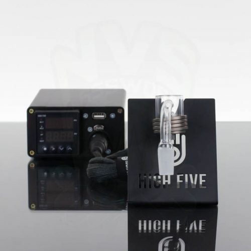 High Five E-nail with 25mm Banger Coil Kit - Black (Double LED)