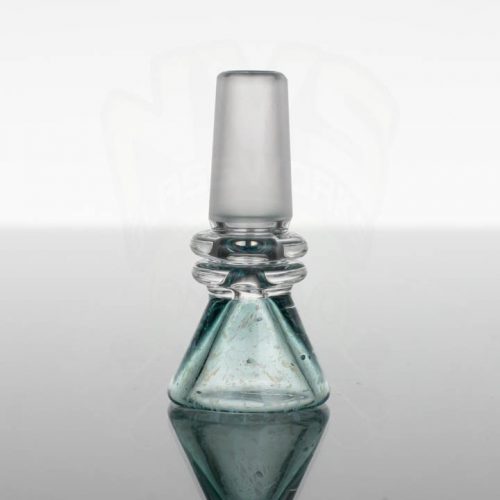 Dichroic Alchemy 14mm Slide - Green Dichro Over Aqua Glass