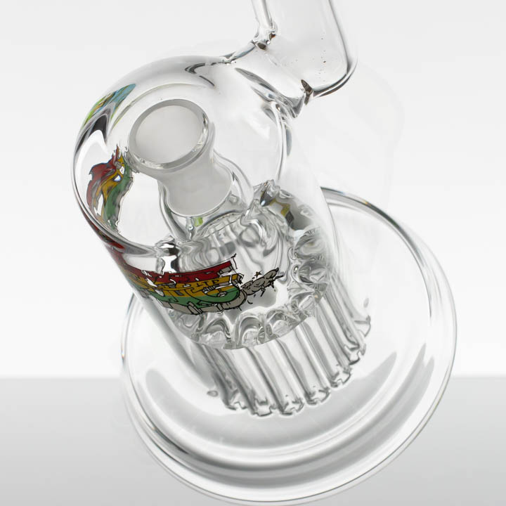 Leisure 16-Arm Bubbler - Rasta Label | NVS Glassworks