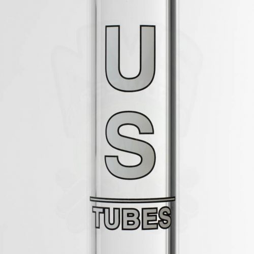 US Tubes 20in Beaker 55 14-24mm Joint - Black Downstem - Black White Label