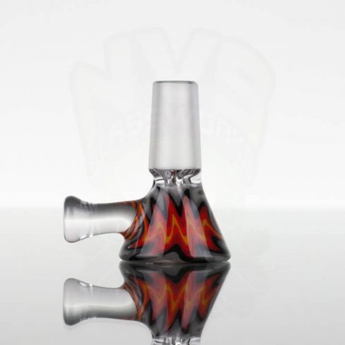 Koji Glass Worked Slide 14mm - Light Grey, Black, Red, Orange