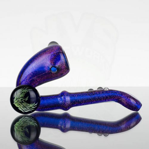 Dichro Sherlock - Purple dicro over Cobalt glass with Phoenix Marble