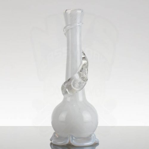 Noble Glass 12.25in White with Clear Dichro Wrap - White Base