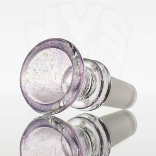 Turtle Time Glass 14mm Slide - Purple Dichro over Pink