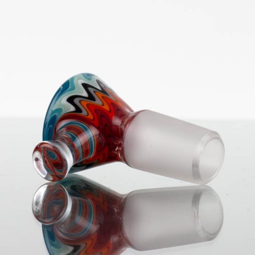 Koji Glass - Worked Slide - 18mm - Aqua Black Orange Red Outlines - 869015 - 50 - 1.jpg