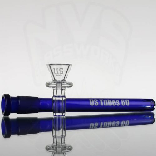 US Tubes 17in 5mm Beaker 2.0 w/ Constriction - White&Blue Outline
