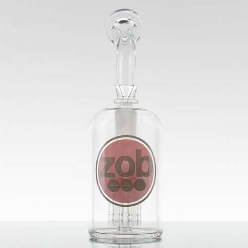 ZOB - Large 8 Arm Bubbler - Red Grey Stars
