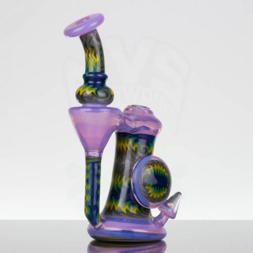 GlassKatCreations Fully Worked BubCycler - Pink Slyme x Snow Suit