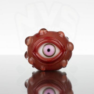 Hardman Art Glass - Evil Eye Spoon - Pink Eye - Red Speckled - 872858