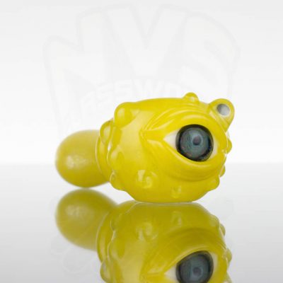 Hardman Art Glass - Evil Eye Spoon - Tie Dye Eye - Trans Yellow - 872865
