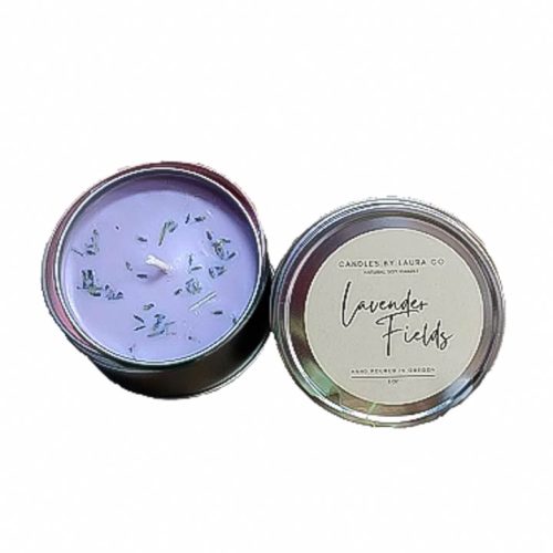 Candles by Laura 8oz tin - Lavender Fields 874140
