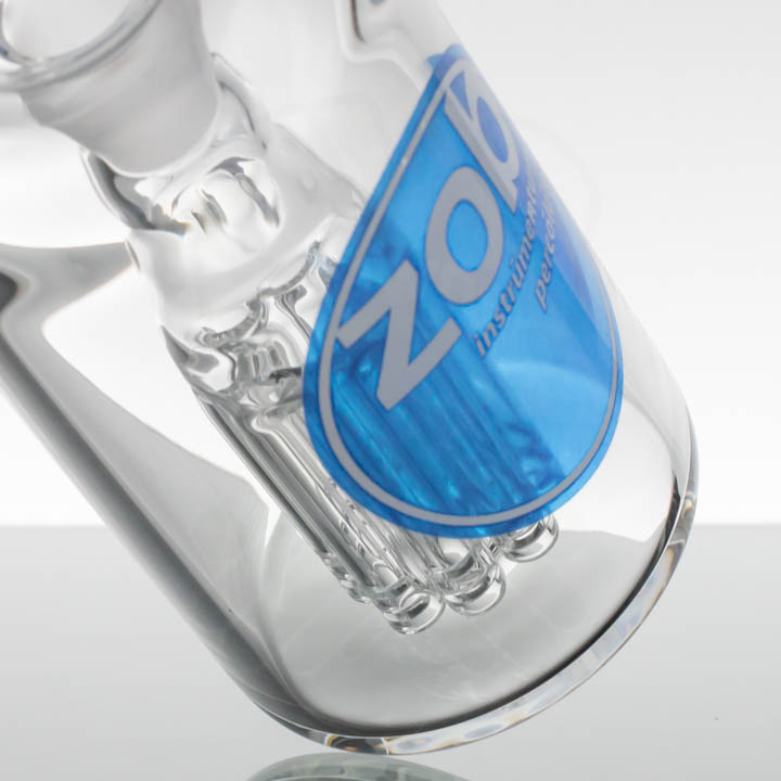 NVS GLASSWORKS - ZOB - Large 8 Arm Bubbler - Blue White Circle Latin
