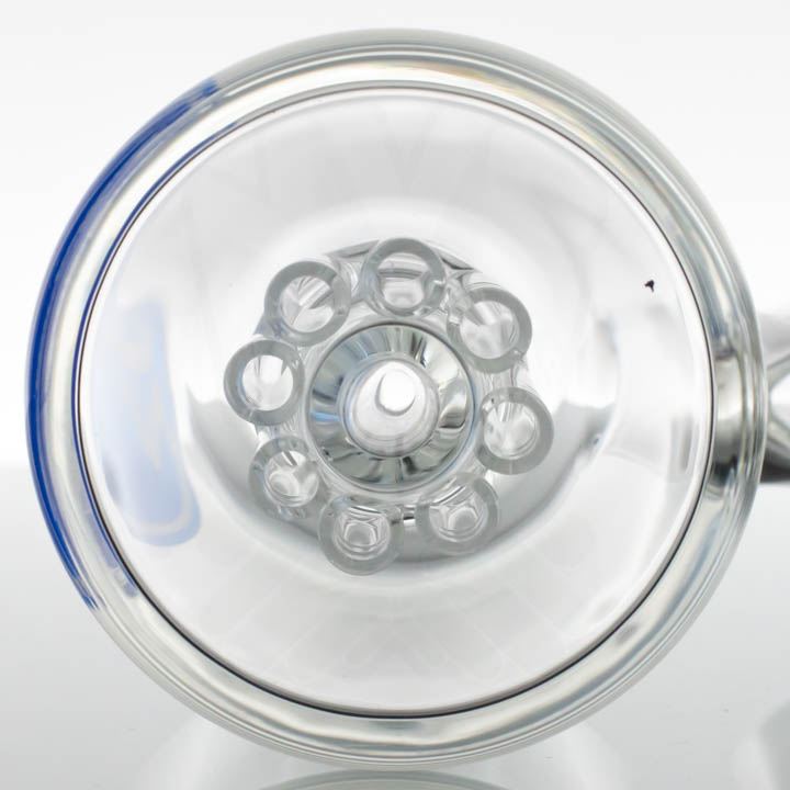 NVS GLASSWORKS - ZOB - Large 8 Arm Bubbler - Blue White Circle Latin