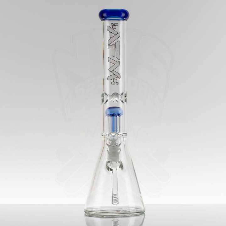 AFM - 16in 7mm 8-Arm Beaker - Ink Blue - NVS GLASSWORKS