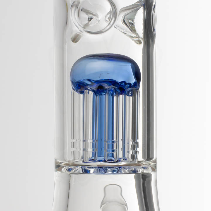 AFM - 16in 7mm 8-Arm Beaker - Ink Blue - NVS GLASSWORKS