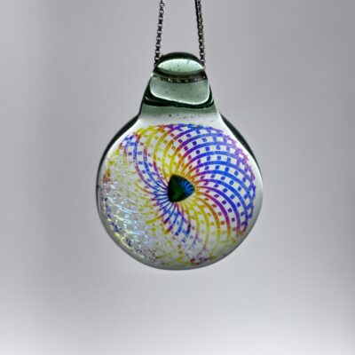 Amorphous Art - Blue Yellow Multi Dichroic Toroid Mandala Opal