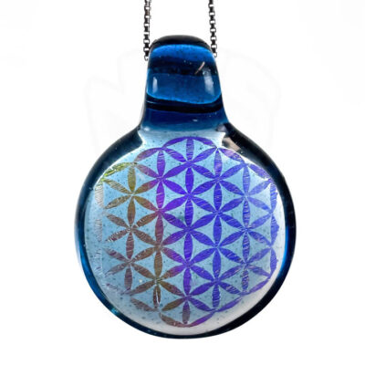 Amorphous Art - Large - Yellow Blue Dichroic Flower of Life