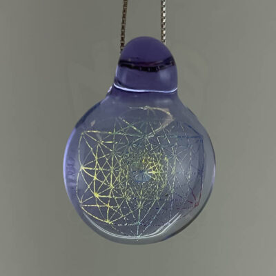 Amorphous Art - Purple Orange Dichroic Mandala Opal
