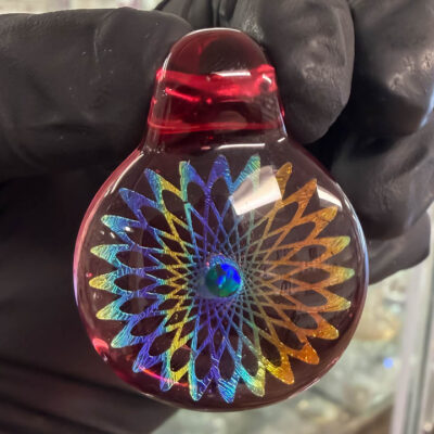 Amorphous Art - Red Multi Dichroic Flower Opal