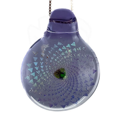 Amorphous Art - Purple Yellow Blue Dichroic Spiral Opal