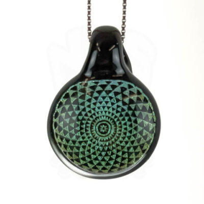 Amorphous Art - Small - Green Dichroic Aztec Mandala