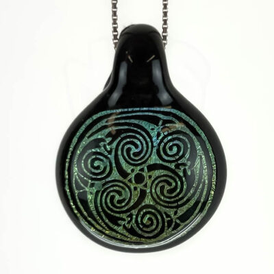 Amorphous Art - Small - Green Dichroic Triskelion