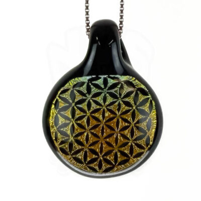 Amorphous Art - Small - Orange Dichroic Flower of Life