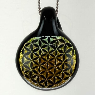 Amorphous Art - Small - Orange Dichroic Flower of Life