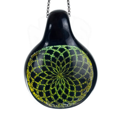 Amorphous Art - Small Yellow Dichroic Torus Pendant