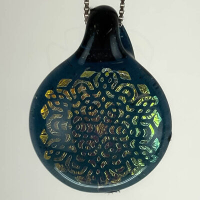 Amorphous Art - Small - Yellow Green Dichroic Flower Figure