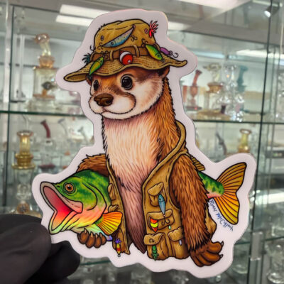 Ryan McCulloch Art Sticker - Gone Fishing Otter