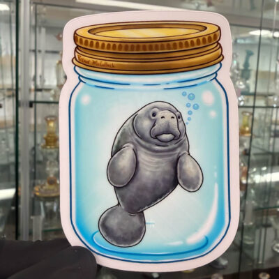 Ryan McCulloch Art Sticker - Manatee In A Jar