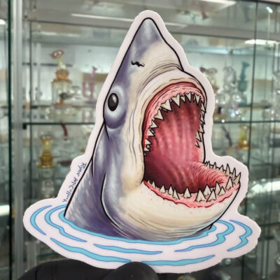 Ryan McCulloch Art Sticker - New Pet Great White Shark