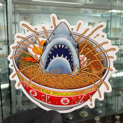 Ryan McCulloch Art Sticker - Ramen Shark Bowl
