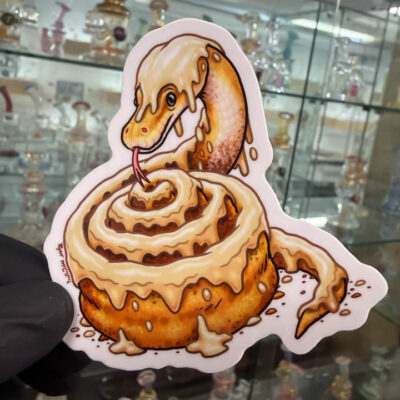 Ryan McCulloch Art Sticker - Snake Cinnamon Roll