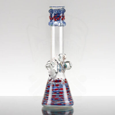 MIO - Large Coil Pot Beaker With Marbles - Blue Red
