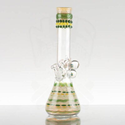 MIO - Large Coil Pot Beaker With Marbles - Green Yellow
