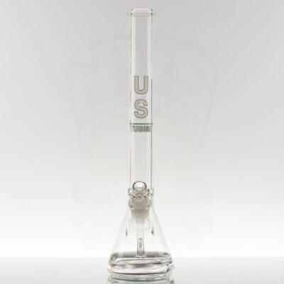 US Tubes - 20in Beaker 55 - Ice Ring - 18-29mm - Aqua White Logo - Defective Label