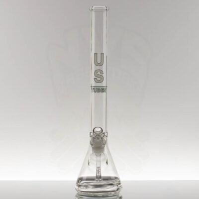 US Tubes - 20in Beaker 55 - Ice Ring - 18-29mm - Aqua White Logo - Defective Label